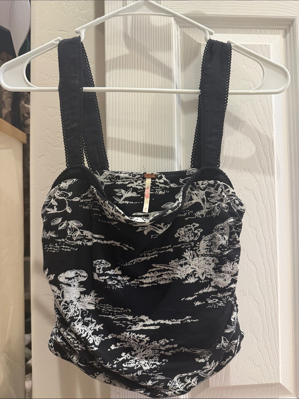 Free People Black and White Floral Camisole